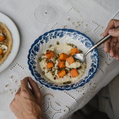 Пшенная каша с медовой тыквой