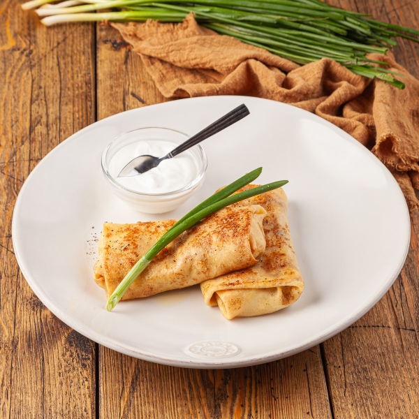 Блины с мясом и яйцом