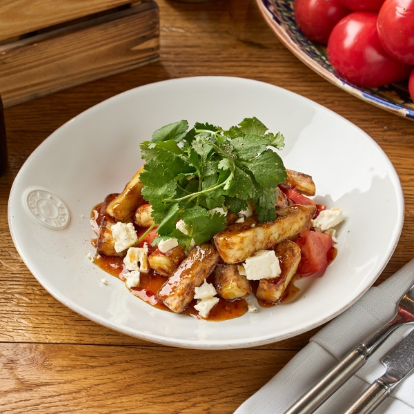 Салат с баклажанами и брынзой