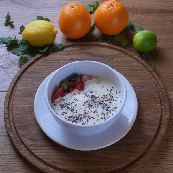 Каша манная с соленым пломбиром