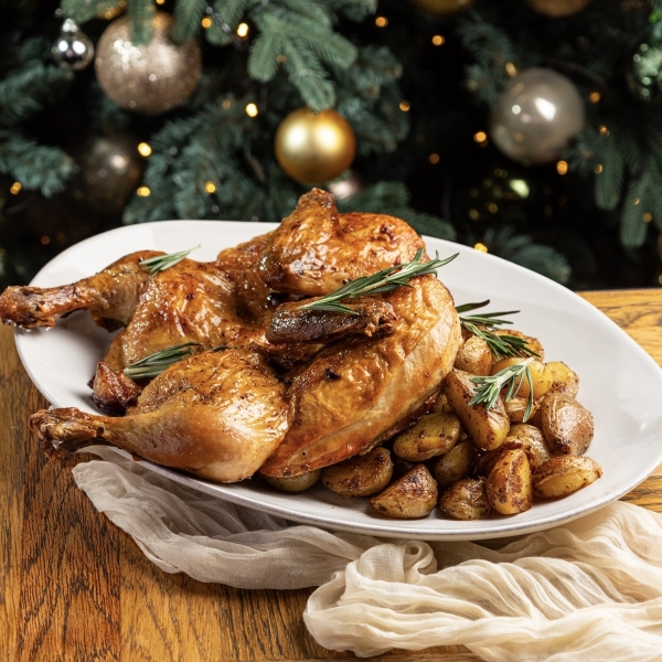 Цыпленок табака с бейби-картофелем