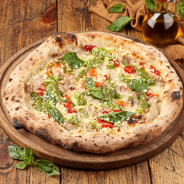 С курицей и печеным перцем