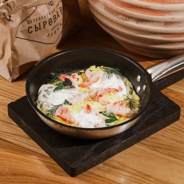 Омлет с камчатским крабом и Страчателлой